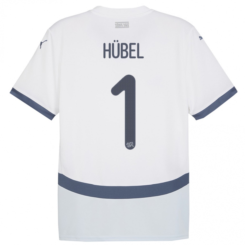 Niño Fútbol Camiseta Suiza Marvin Hubel #1 Blanco 2ª Equipación 24-26 México