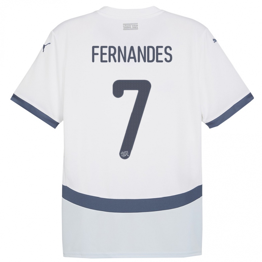 Niño Fútbol Camiseta Suiza Ruben Fernandes #7 Blanco 2ª Equipación 24-26 México