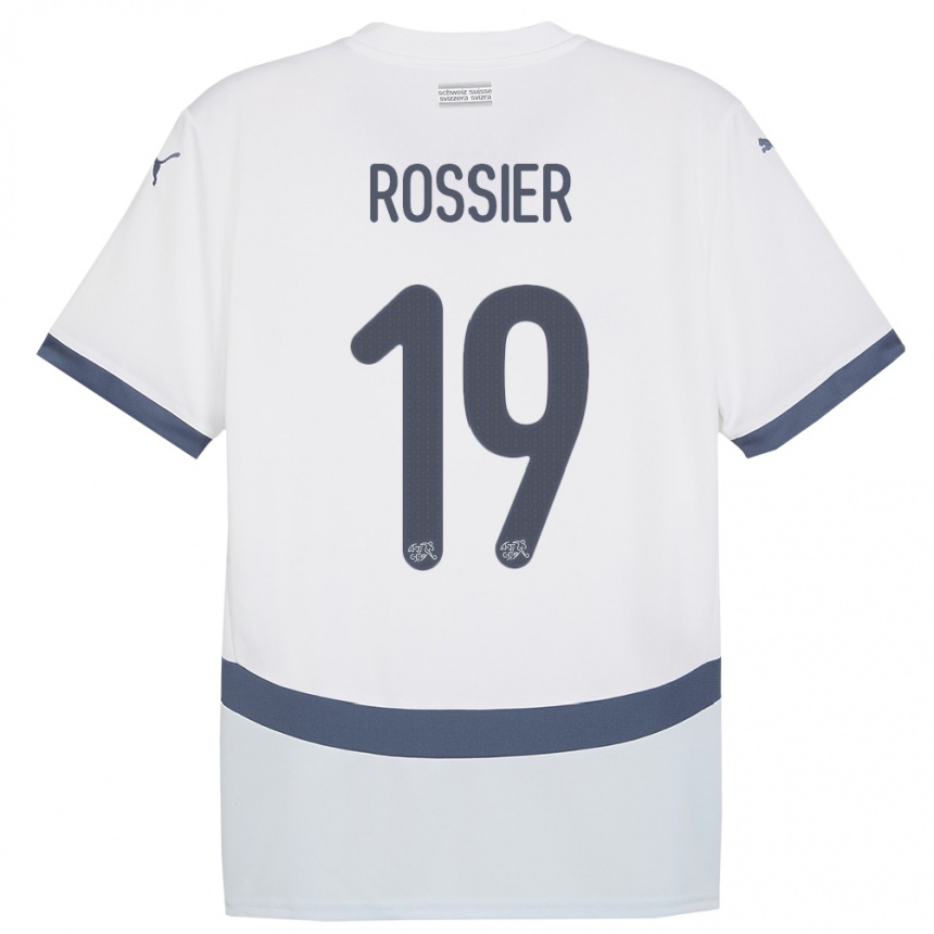 Niño Fútbol Camiseta Suiza Evan Rossier #19 Blanco 2ª Equipación 24-26 México