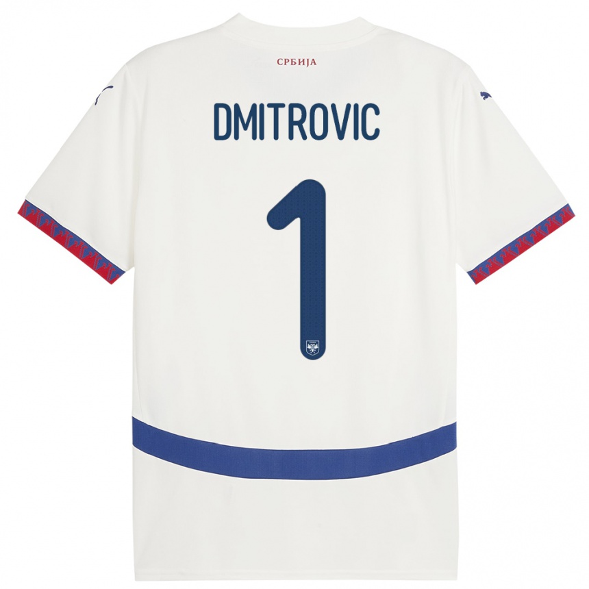 Niño Fútbol Camiseta Serbia Marko Dmitrovic #1 Blanco 2ª Equipación 24-26 México