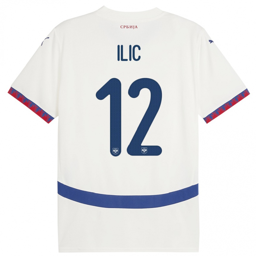 Niño Fútbol Camiseta Serbia Marko Ilic #12 Blanco 2ª Equipación 24-26 México