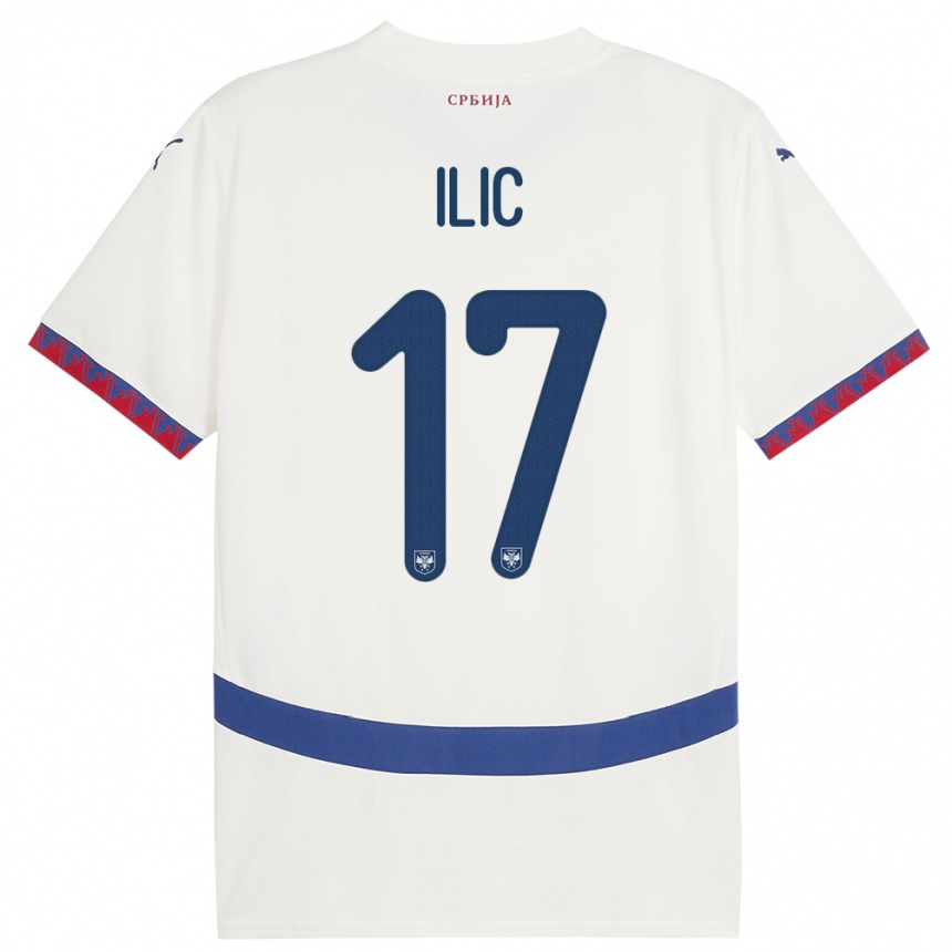 Niño Fútbol Camiseta Serbia Ivan Ilic #17 Blanco 2ª Equipación 24-26 México