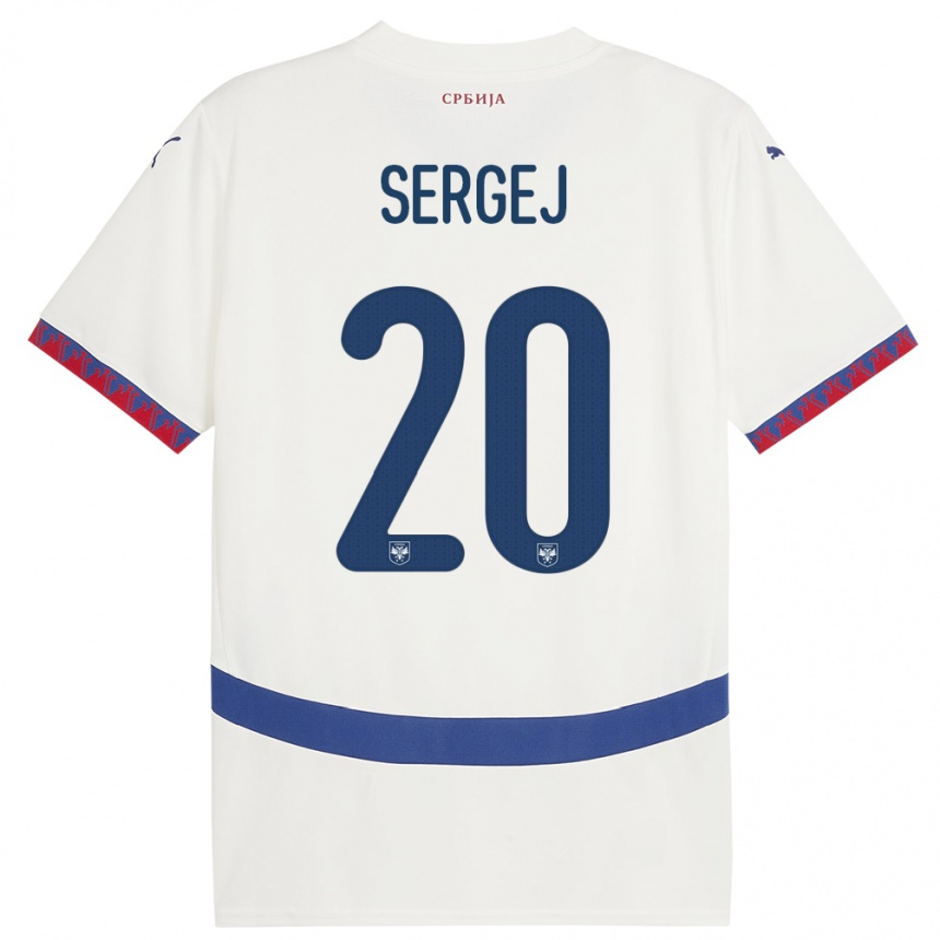 Niño Fútbol Camiseta Serbia Sergej Milinkovic-Savic #20 Blanco 2ª Equipación 24-26 México