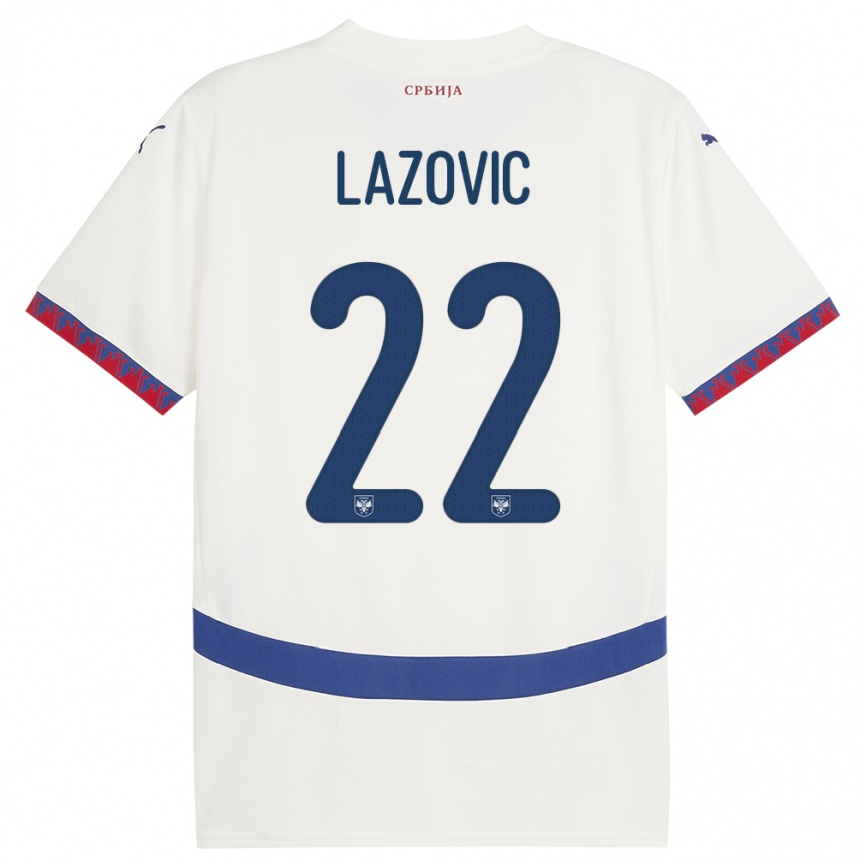 Niño Fútbol Camiseta Serbia Darko Lazovic #22 Blanco 2ª Equipación 24-26 México