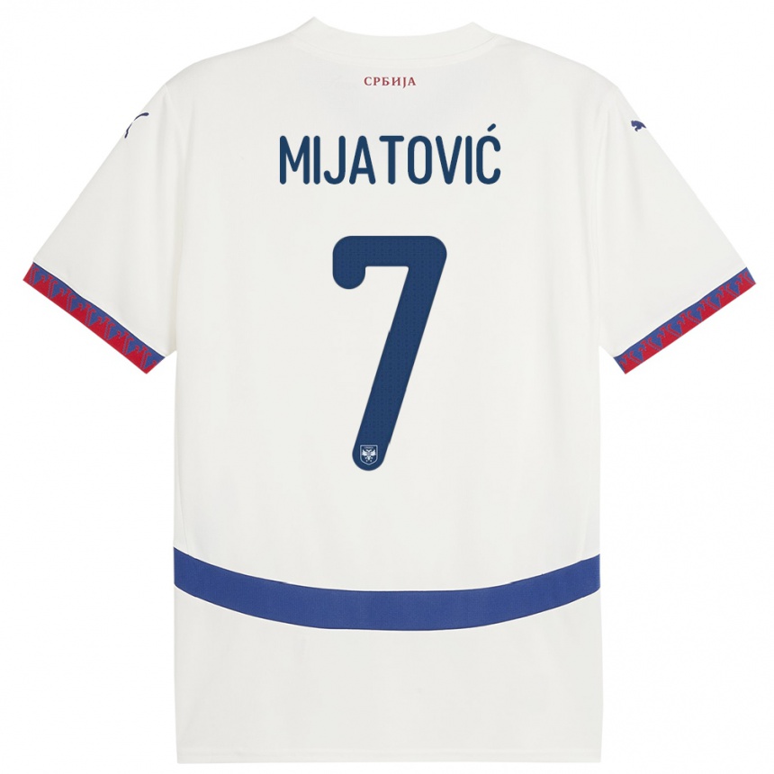 Niño Fútbol Camiseta Serbia Milica Mijatovic #7 Blanco 2ª Equipación 24-26 México