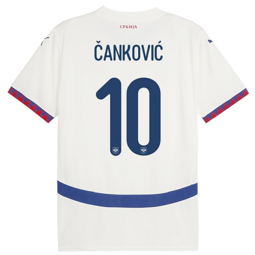 Niño Fútbol Camiseta Serbia Jelena Cankovic #10 Blanco 2ª Equipación 24-26 México