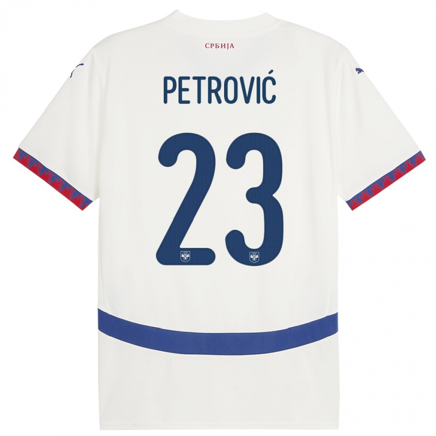 Niño Fútbol Camiseta Serbia Jovana Petrovic #23 Blanco 2ª Equipación 24-26 México