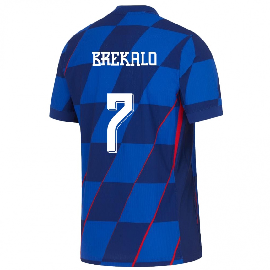 Niño Fútbol Camiseta Croacia Josip Brekalo #7 Azul 2ª Equipación 24-26 México