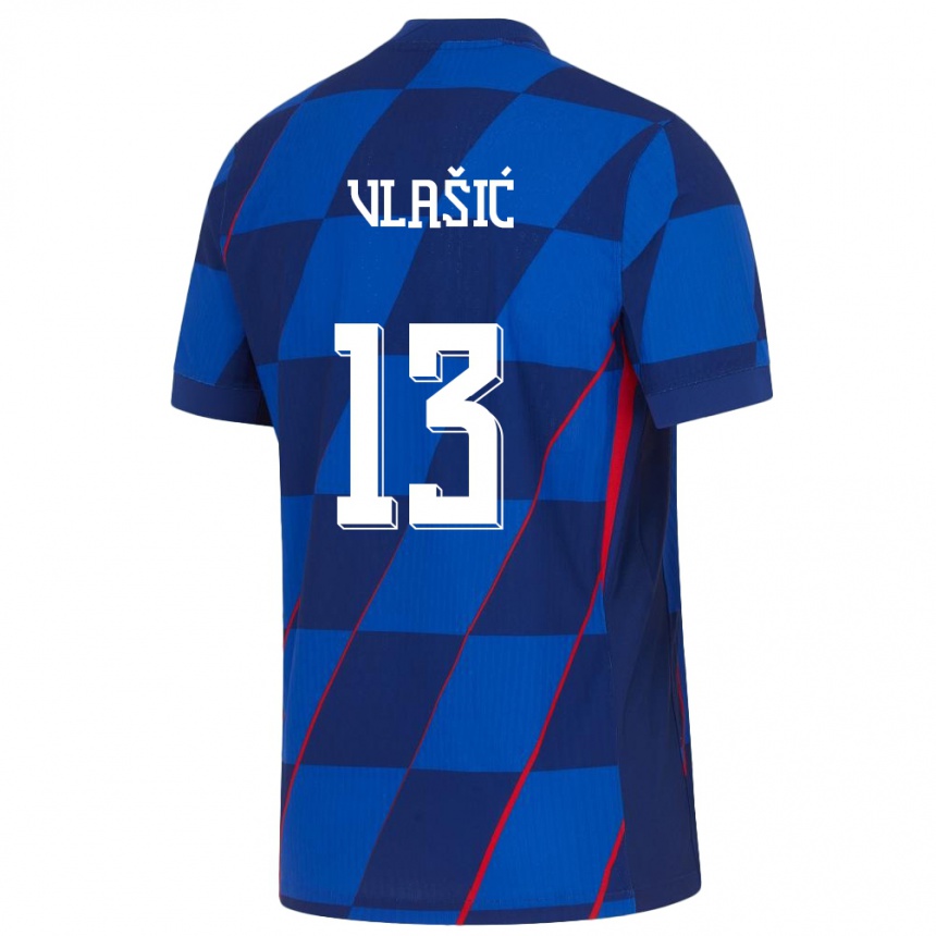 Niño Fútbol Camiseta Croacia Nikola Vlasic #13 Azul 2ª Equipación 24-26 México