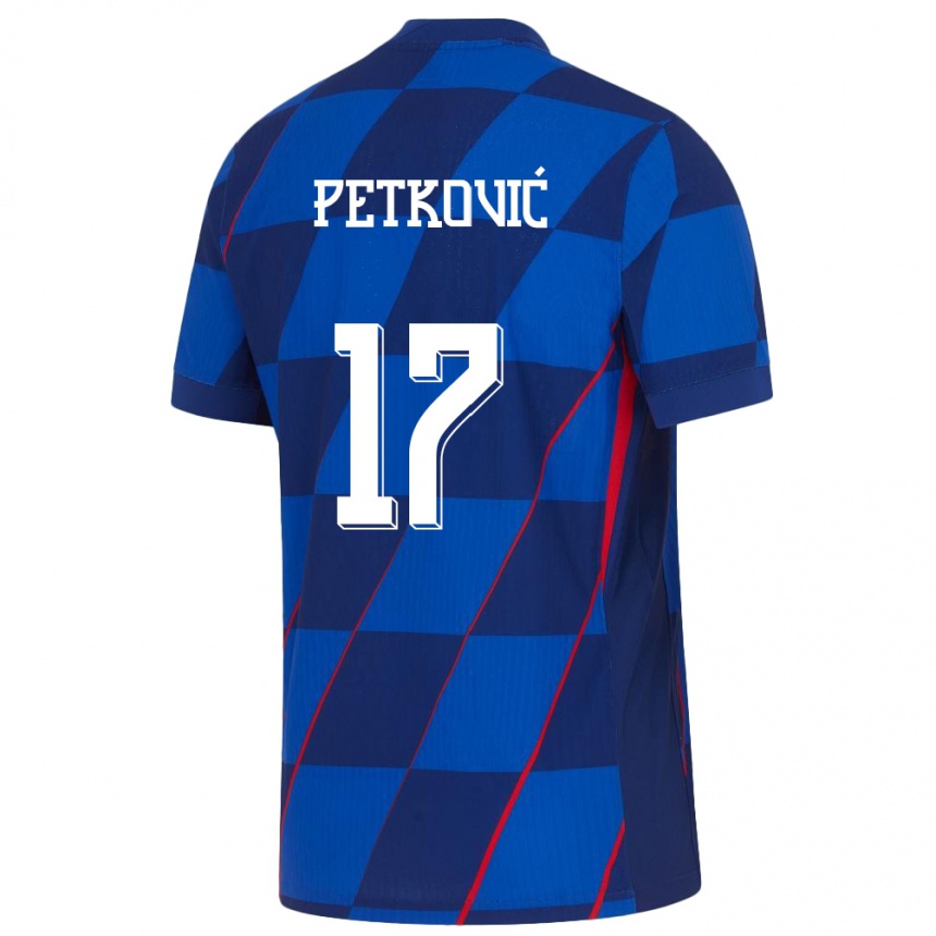 Niño Fútbol Camiseta Croacia Bruno Petkovic #17 Azul 2ª Equipación 24-26 México