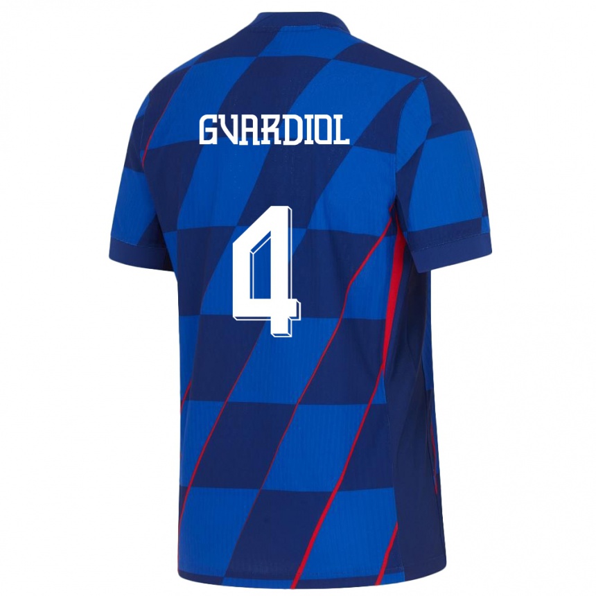 Niño Fútbol Camiseta Croacia Josko Gvardiol #4 Azul 2ª Equipación 24-26 México