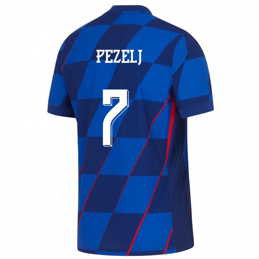 Niño Fútbol Camiseta Croacia Petra Pezelj #7 Azul 2ª Equipación 24-26 México