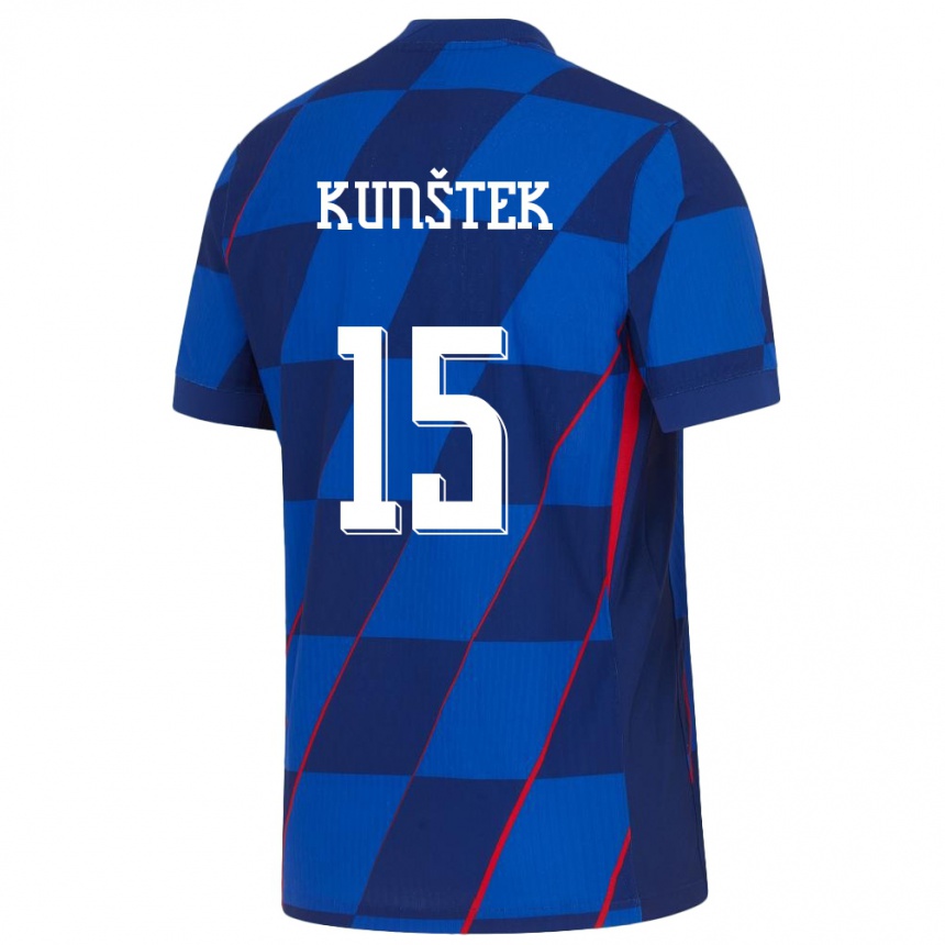 Niño Fútbol Camiseta Croacia Maria Kunstek #15 Azul 2ª Equipación 24-26 México