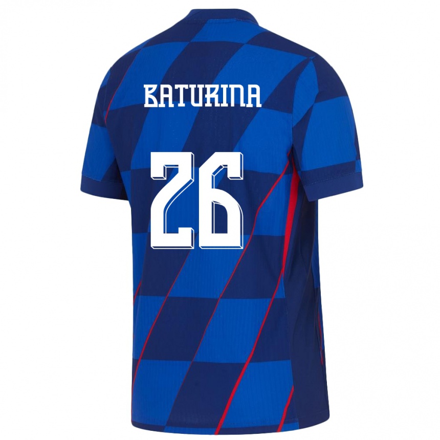 Niño Fútbol Camiseta Croacia Martin Baturina #26 Azul 2ª Equipación 24-26 México