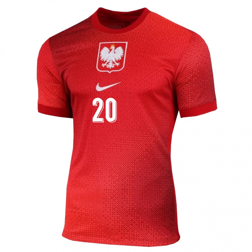 Niño Fútbol Camiseta Polonia Kacper Duda #20 Rojo 2ª Equipación 24-26 México