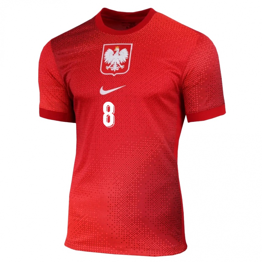 Niño Fútbol Camiseta Polonia Antoni Kozubal #8 Rojo 2ª Equipación 24-26 México