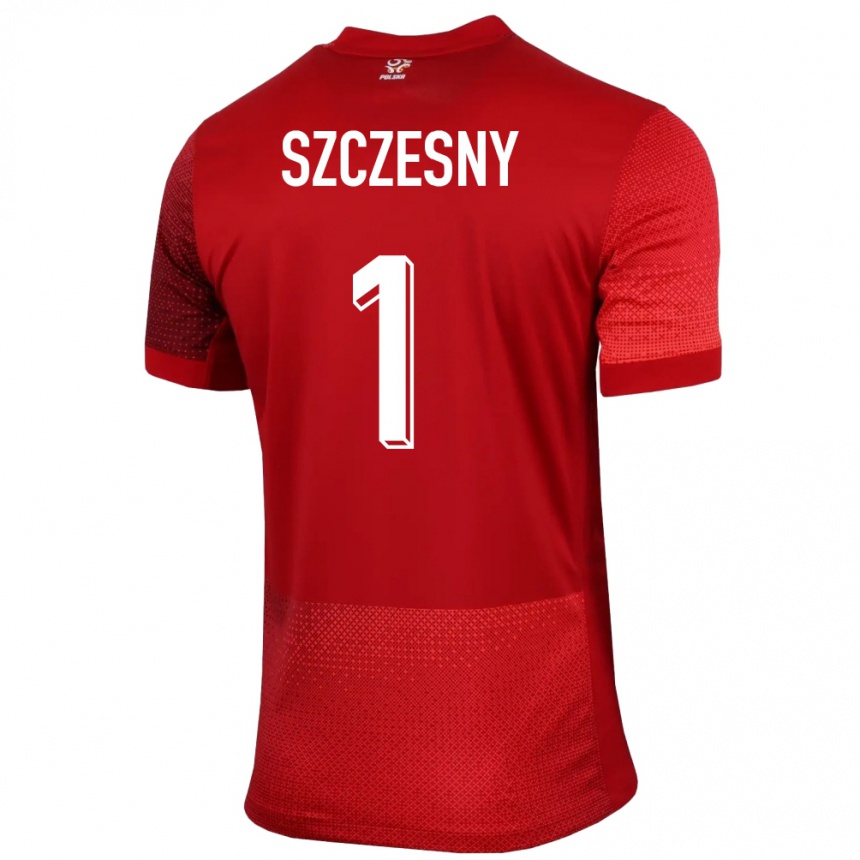 Niño Fútbol Camiseta Polonia Wojciech Szczesny #1 Rojo 2ª Equipación 24-26 México