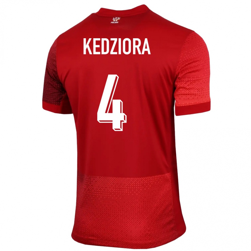 Niño Fútbol Camiseta Polonia Tomasz Kedziora #4 Rojo 2ª Equipación 24-26 México