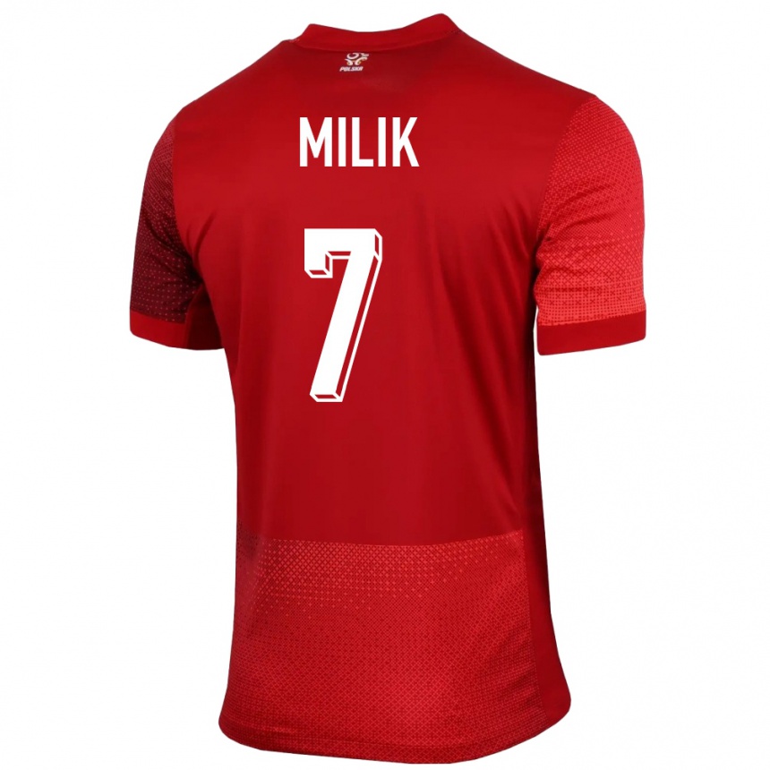 Niño Fútbol Camiseta Polonia Arkadiusz Milik #7 Rojo 2ª Equipación 24-26 México