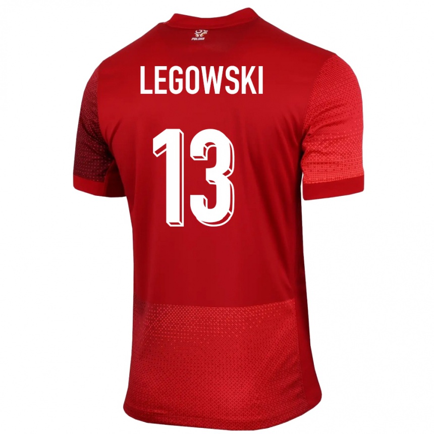 Niño Fútbol Camiseta Polonia Mateusz Legowski #13 Rojo 2ª Equipación 24-26 México