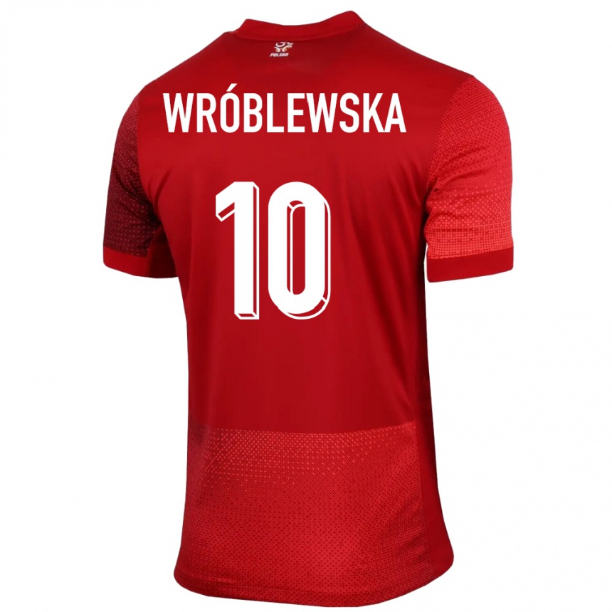 Niño Fútbol Camiseta Polonia Joanna Wroblewska #10 Rojo 2ª Equipación 24-26 México