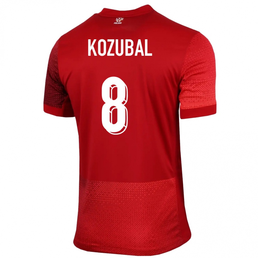 Niño Fútbol Camiseta Polonia Antoni Kozubal #8 Rojo 2ª Equipación 24-26 México