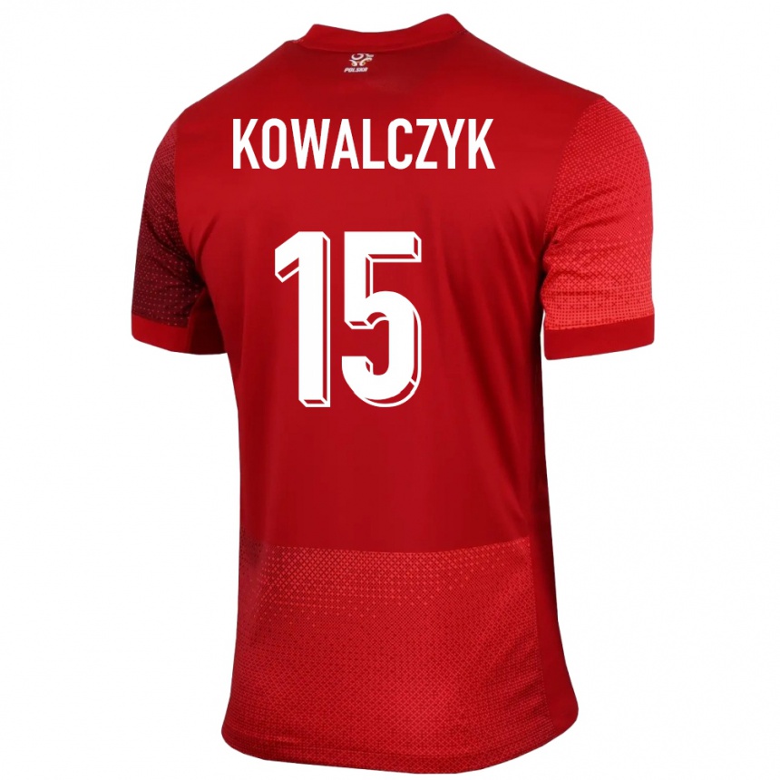 Niño Fútbol Camiseta Polonia Mateusz Kowalczyk #15 Rojo 2ª Equipación 24-26 México