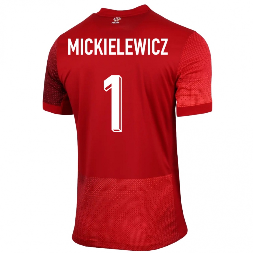 Niño Fútbol Camiseta Polonia Aleksander Mickielewicz #1 Rojo 2ª Equipación 24-26 México