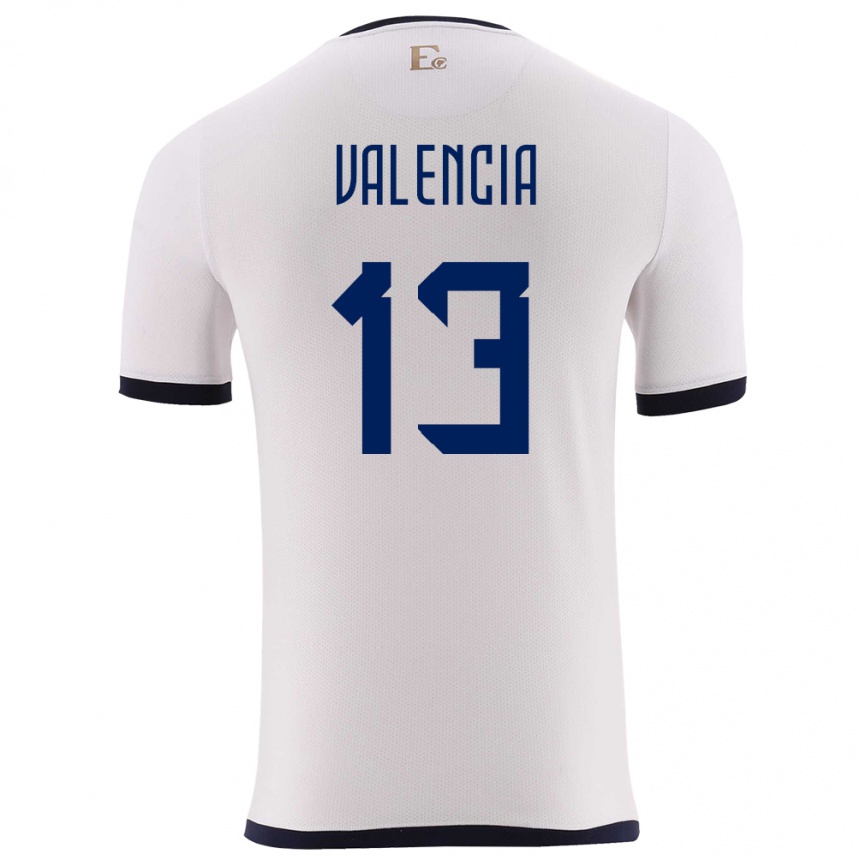 Niño Fútbol Camiseta Ecuador Enner Valencia #13 Blanco 2ª Equipación 24-26 México