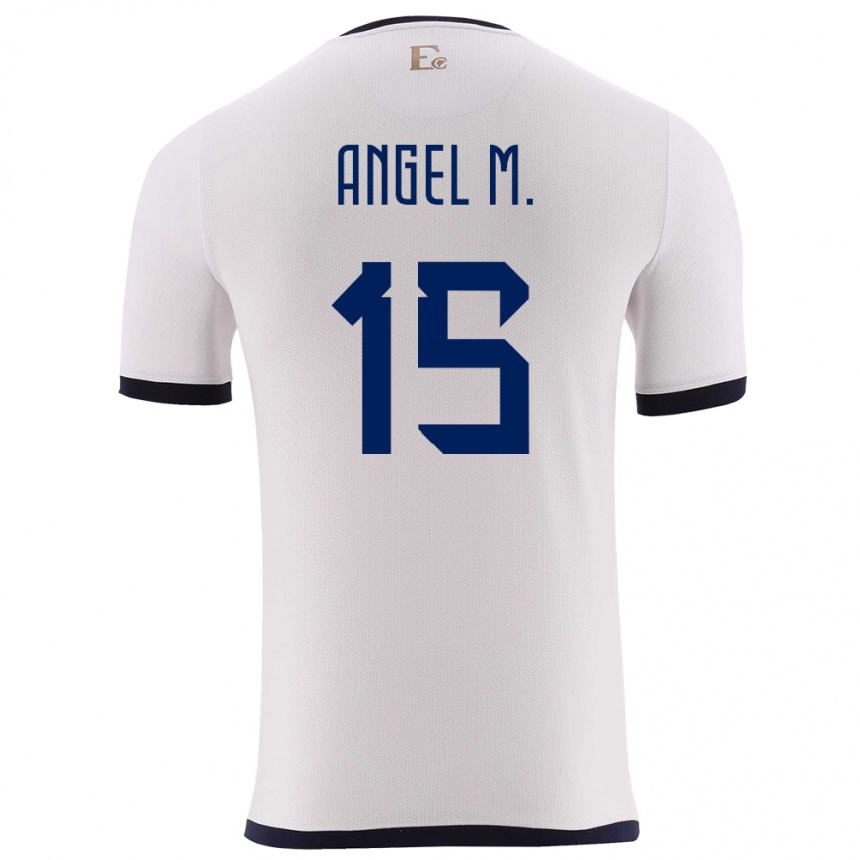 Niño Fútbol Camiseta Ecuador Angel Mena #15 Blanco 2ª Equipación 24-26 México