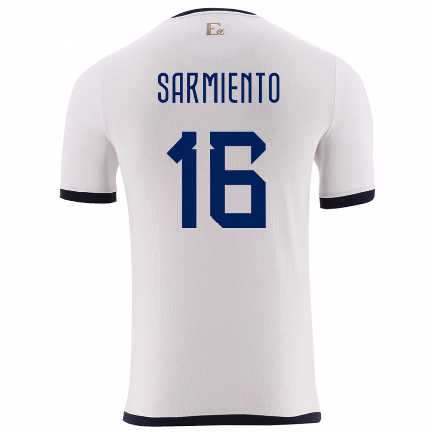 Niño Fútbol Camiseta Ecuador Jeremy Sarmiento #16 Blanco 2ª Equipación 24-26 México