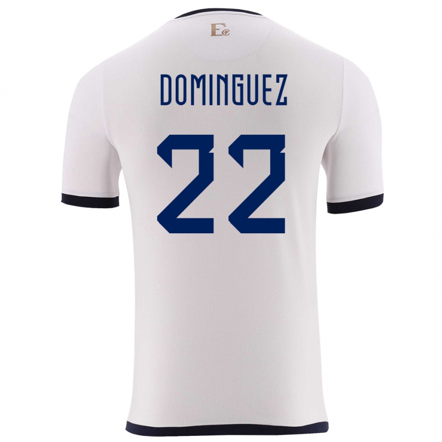 Niño Fútbol Camiseta Ecuador Alexander Dominguez #22 Blanco 2ª Equipación 24-26 México