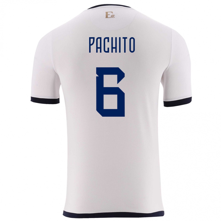 Niño Fútbol Camiseta Ecuador Angelica Pachito #6 Blanco 2ª Equipación 24-26 México