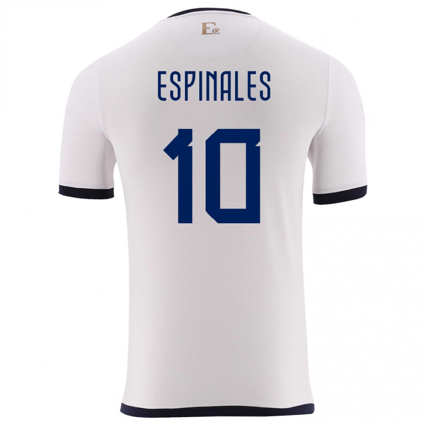 Niño Fútbol Camiseta Ecuador Joselyn Espinales #10 Blanco 2ª Equipación 24-26 México