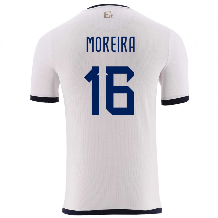 Niño Fútbol Camiseta Ecuador Ligia Moreira #16 Blanco 2ª Equipación 24-26 México