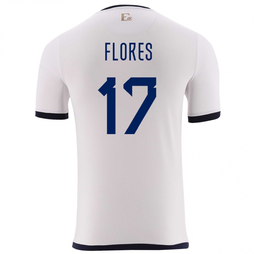 Niño Fútbol Camiseta Ecuador Karen Flores #17 Blanco 2ª Equipación 24-26 México