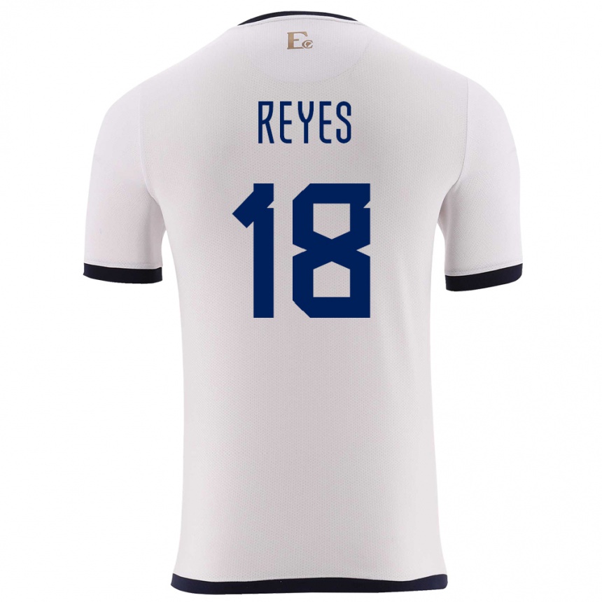 Niño Fútbol Camiseta Ecuador Ashley Reyes #18 Blanco 2ª Equipación 24-26 México