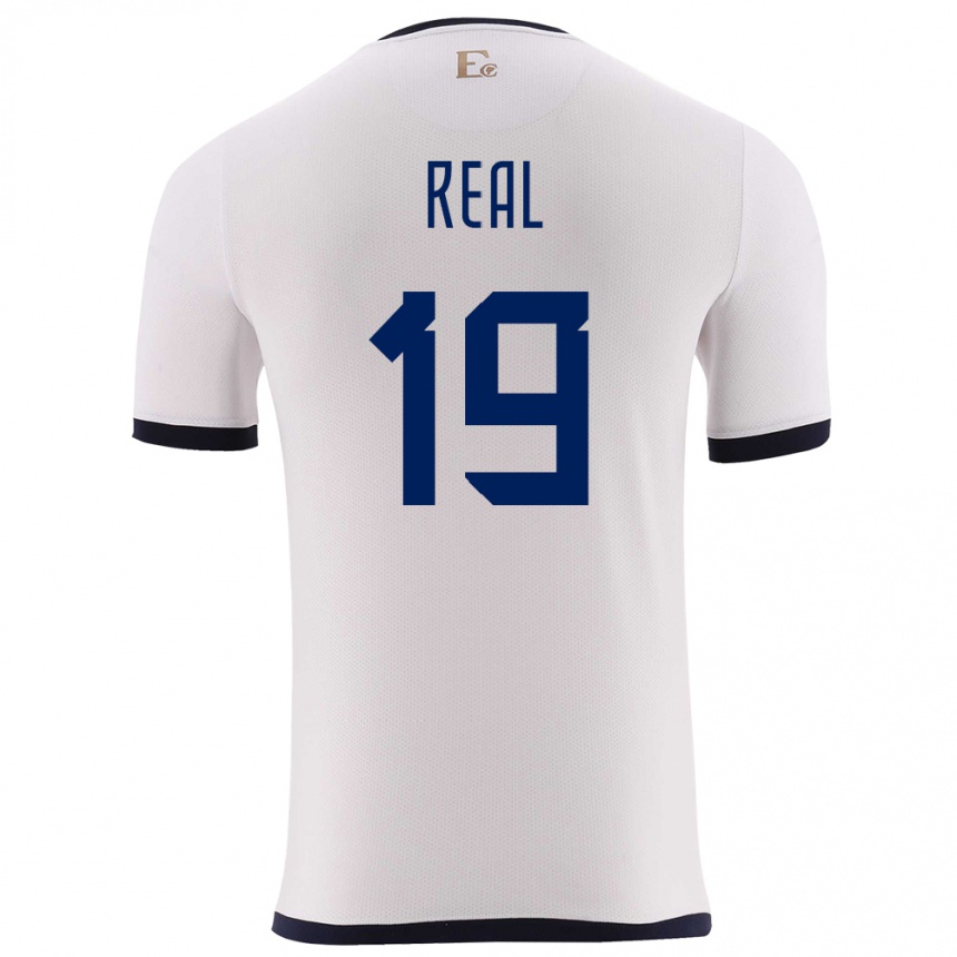 Niño Fútbol Camiseta Ecuador Kerlly Real #19 Blanco 2ª Equipación 24-26 México