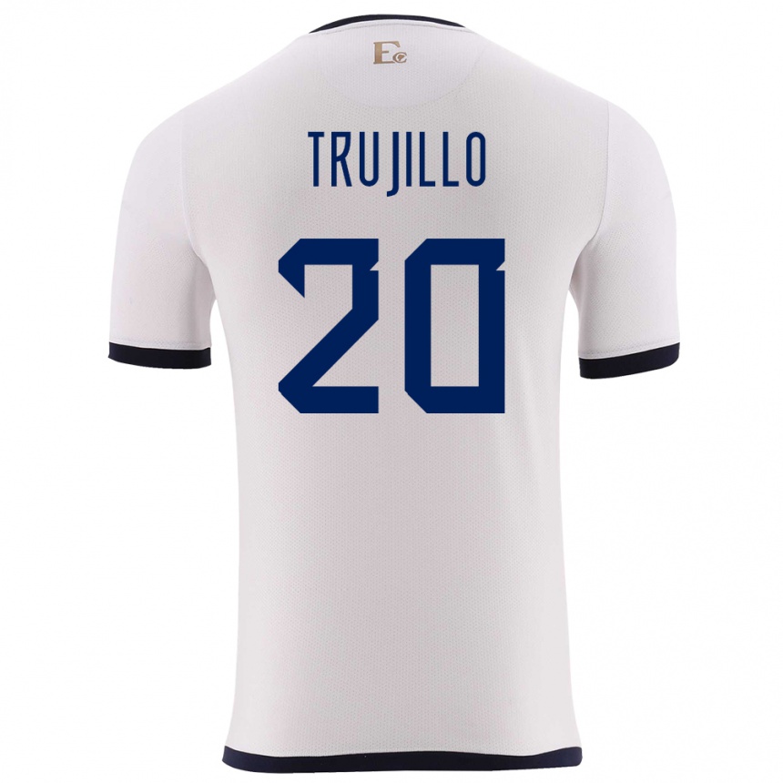 Niño Fútbol Camiseta Ecuador Isabel Trujillo #20 Blanco 2ª Equipación 24-26 México