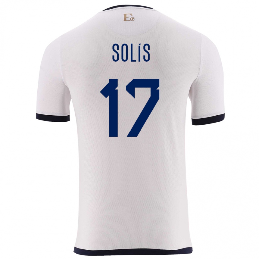 Niño Fútbol Camiseta Ecuador Mathias Solis #17 Blanco 2ª Equipación 24-26 México