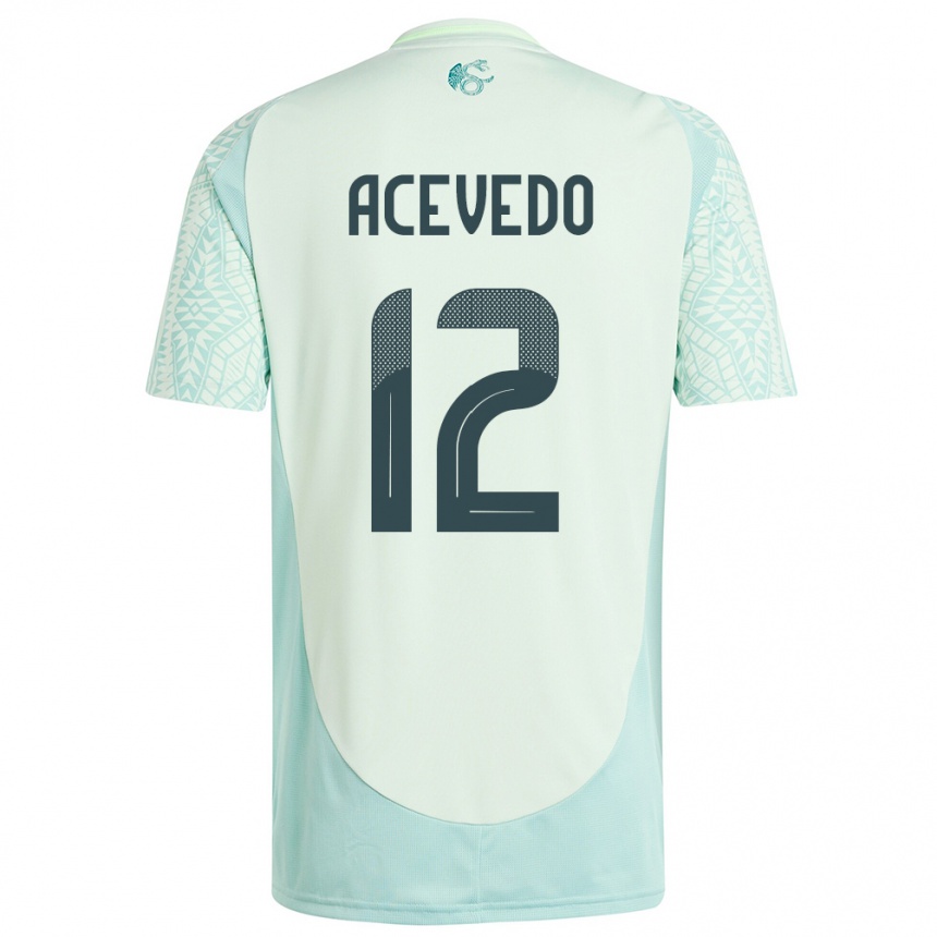 Niño Fútbol Camiseta México Carlos Acevedo #12 Lino Verde 2ª Equipación 24-26 México