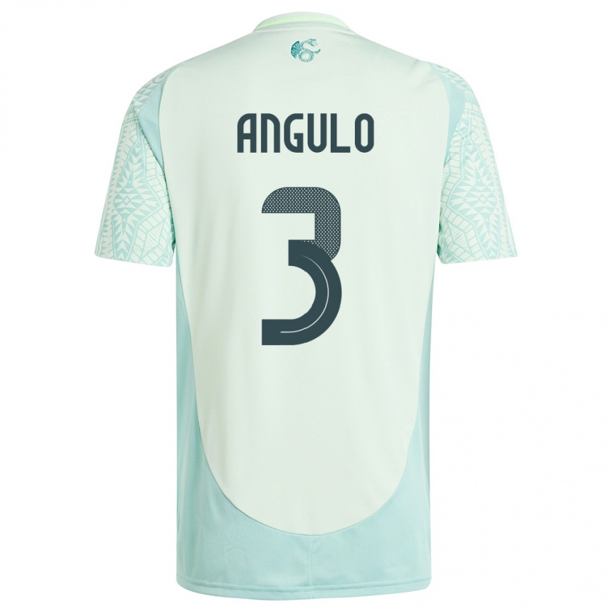 Niño Fútbol Camiseta México Jesus Angulo #3 Lino Verde 2ª Equipación 24-26 México