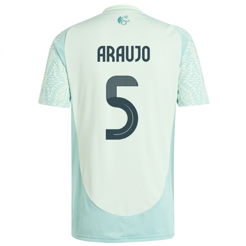 Niño Fútbol Camiseta México Julian Araujo #5 Lino Verde 2ª Equipación 24-26 México