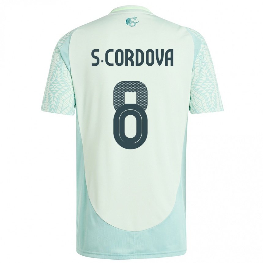 Niño Fútbol Camiseta México Sebastian Cordova #8 Lino Verde 2ª Equipación 24-26 México