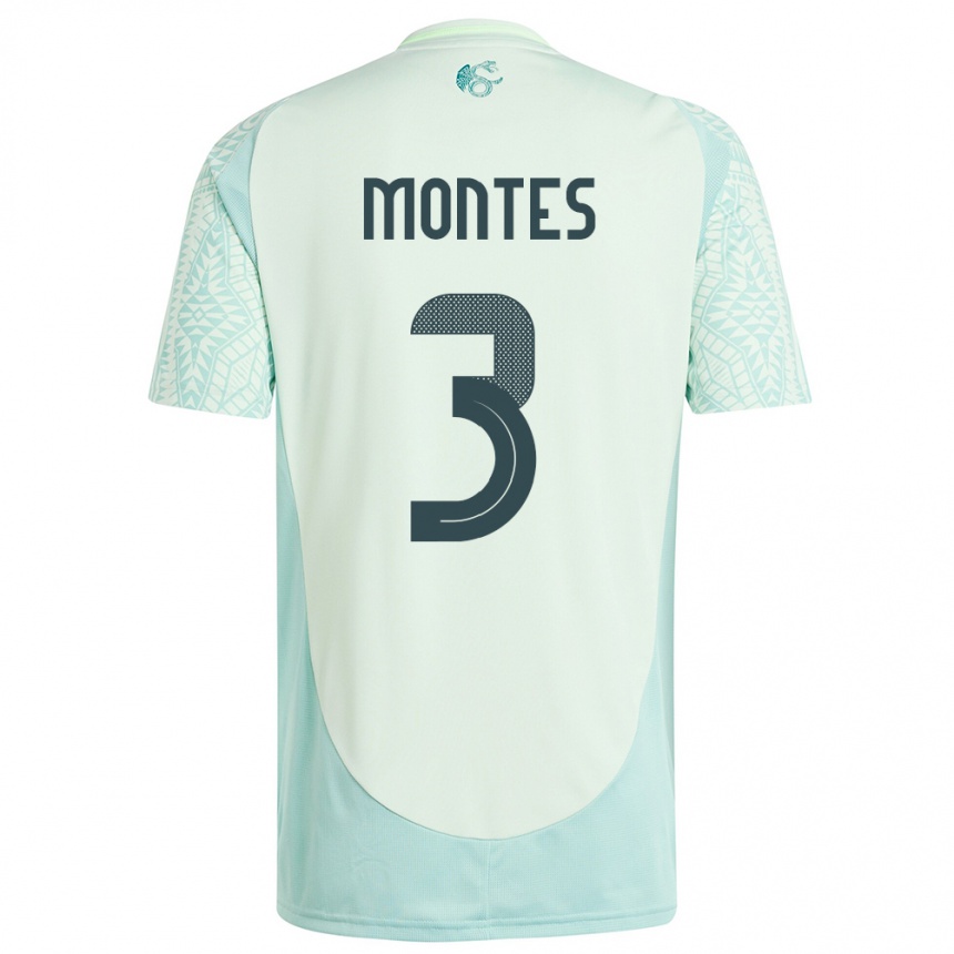 Niño Fútbol Camiseta México Cesar Montes #3 Lino Verde 2ª Equipación 24-26 México