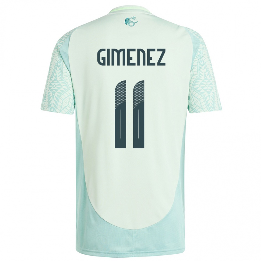 Niño Fútbol Camiseta México Santiago Gimenez #11 Lino Verde 2ª Equipación 24-26 México