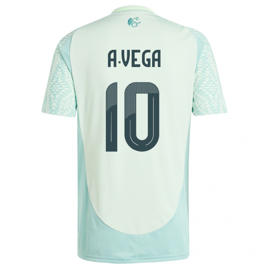 Niño Fútbol Camiseta México Alexis Vega #10 Lino Verde 2ª Equipación 24-26 México