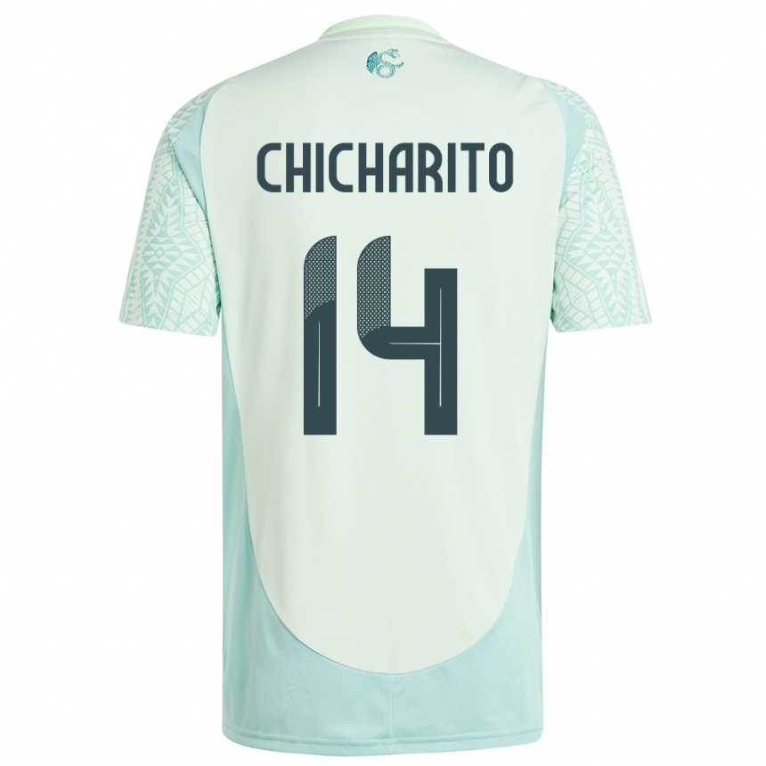 Niño Fútbol Camiseta México Chicharito #14 Lino Verde 2ª Equipación 24-26 México