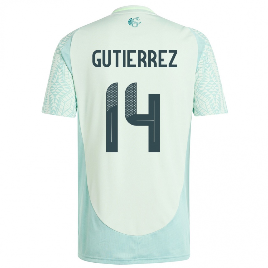 Niño Fútbol Camiseta México Erick Gutierrez #14 Lino Verde 2ª Equipación 24-26 México
