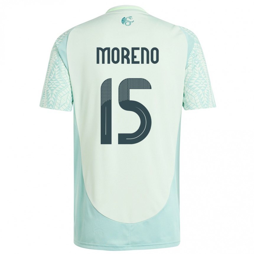 Niño Fútbol Camiseta México Hector Moreno #15 Lino Verde 2ª Equipación 24-26 México